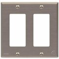Ezgeneration 84409-A40  2-Gang Decora Switch Wallplate  Standard Size  protective Treated Stainless Steel EZ1582107